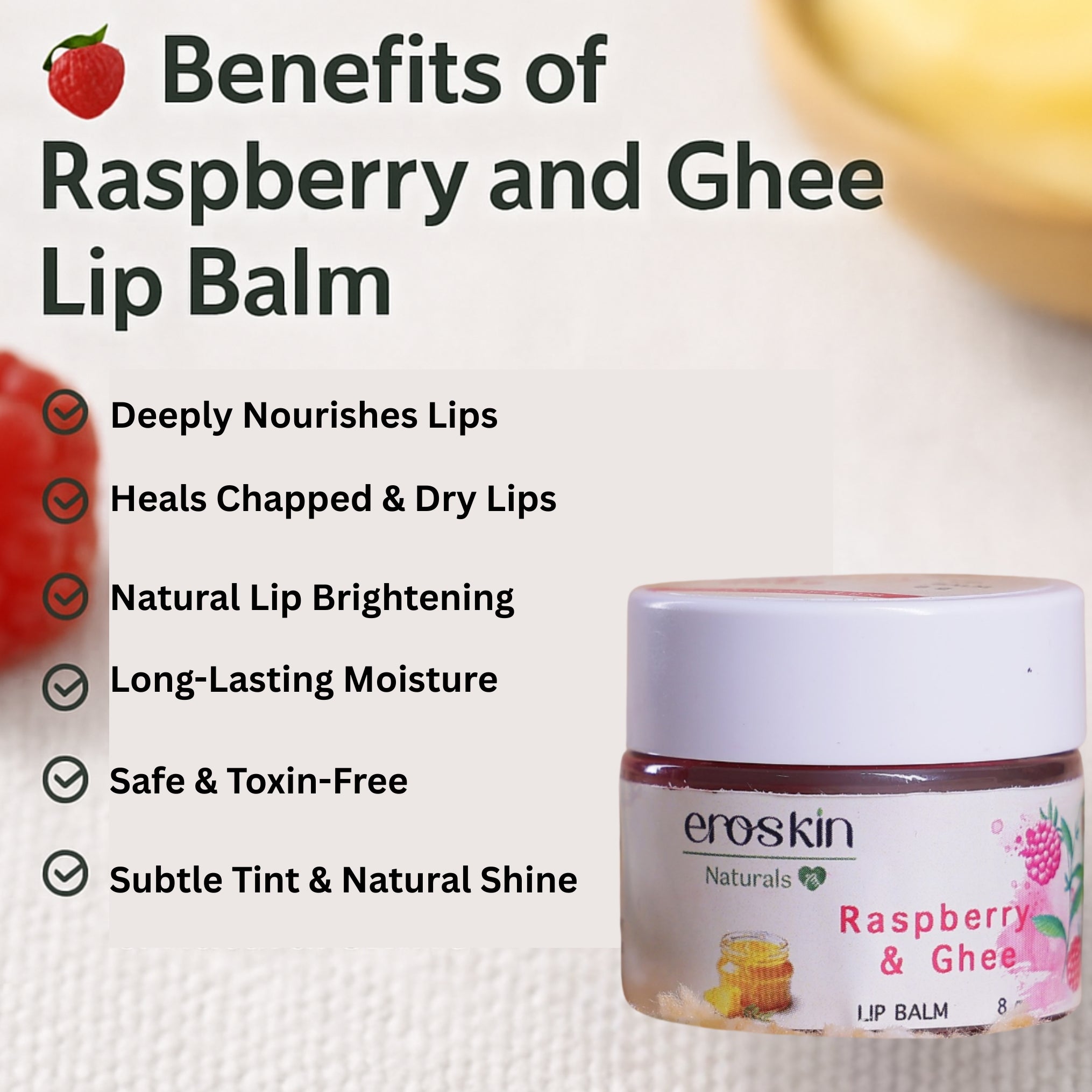 Raspberry and Ghee Lip Balm - Premium